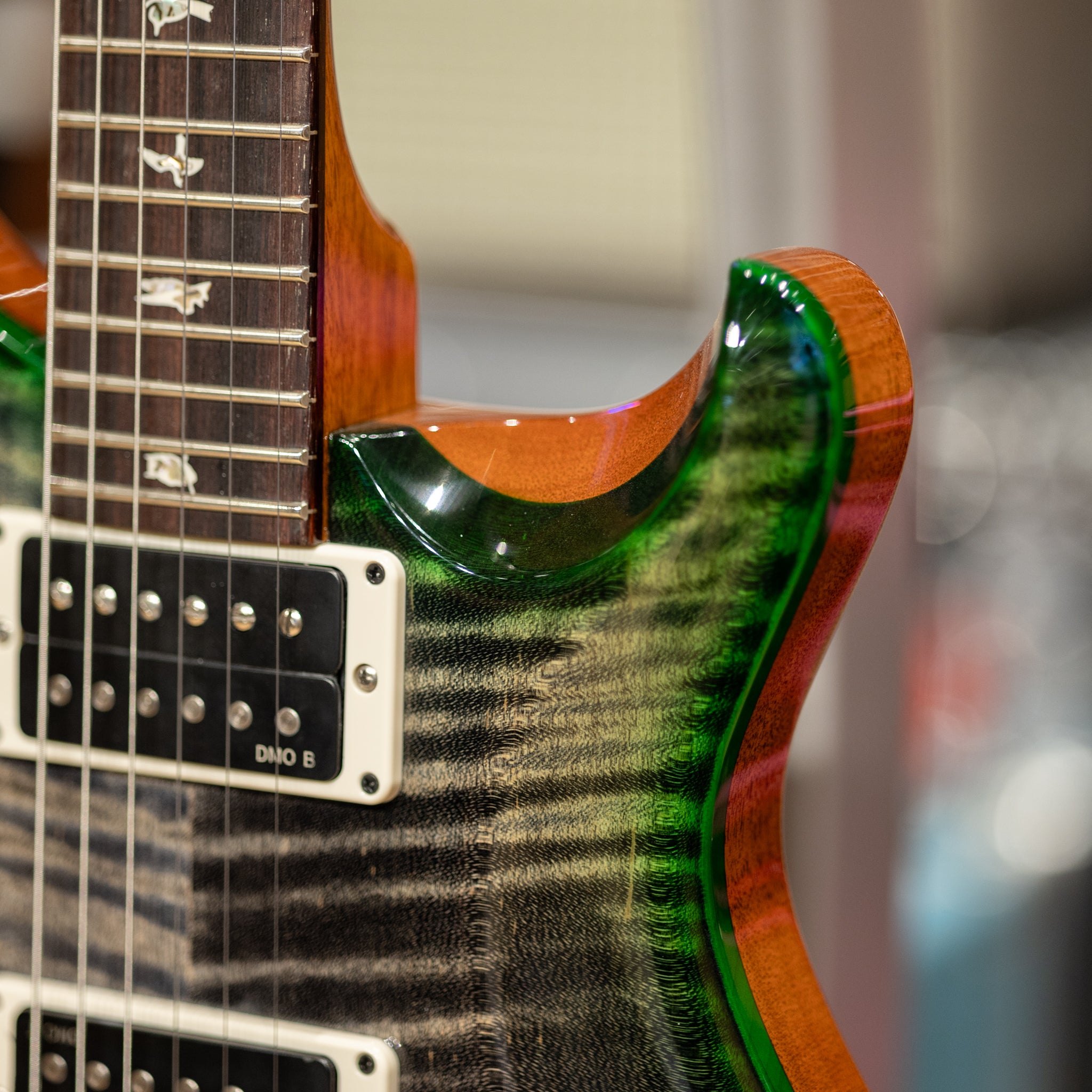PRS Custom 24 - Charcoal Emerald Green Burst – Round Hill Music Co