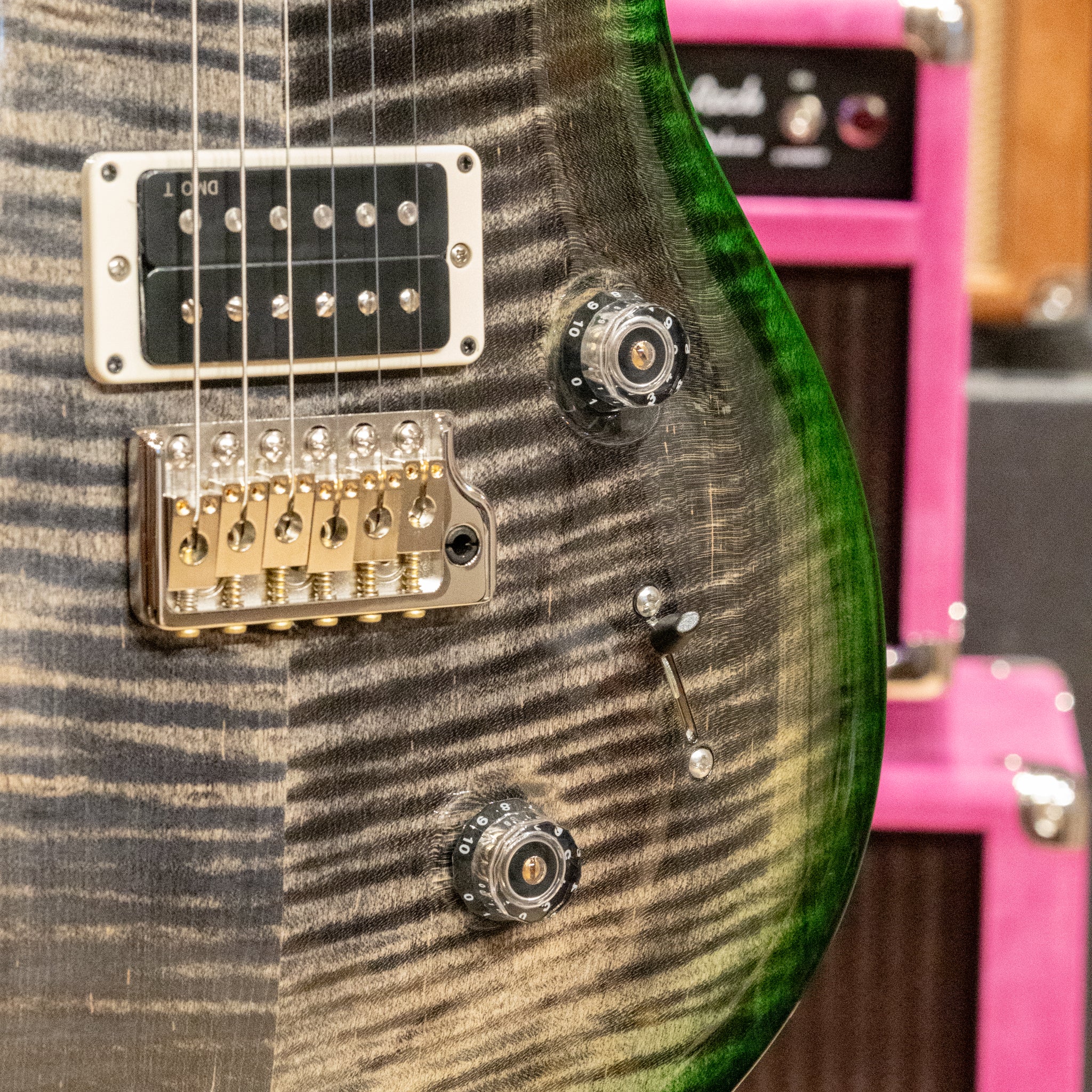 PRS Custom 24 - Charcoal Emerald Green Burst – Round Hill Music Co