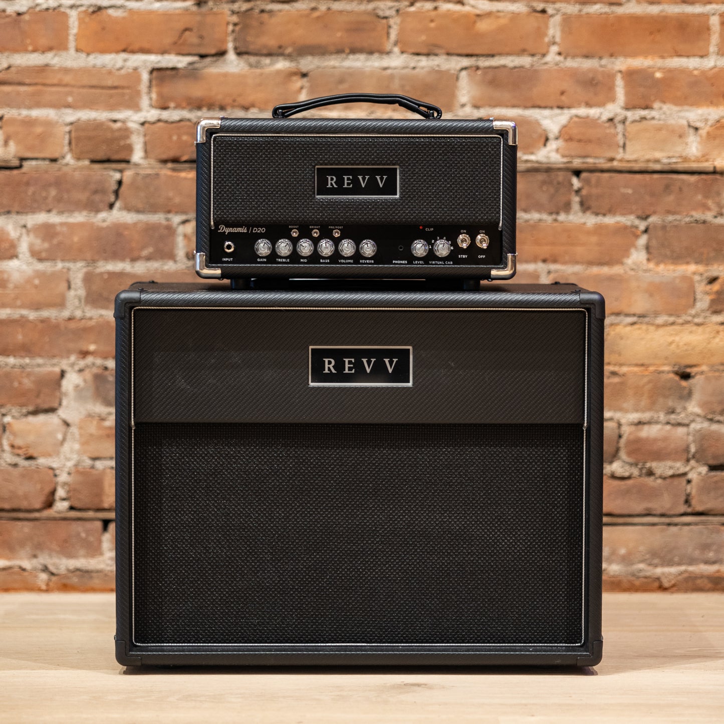 Revv Dynamis D20 MK2 Custom 20W Head + 1x12 Cabinet - Black Carbon Fiber