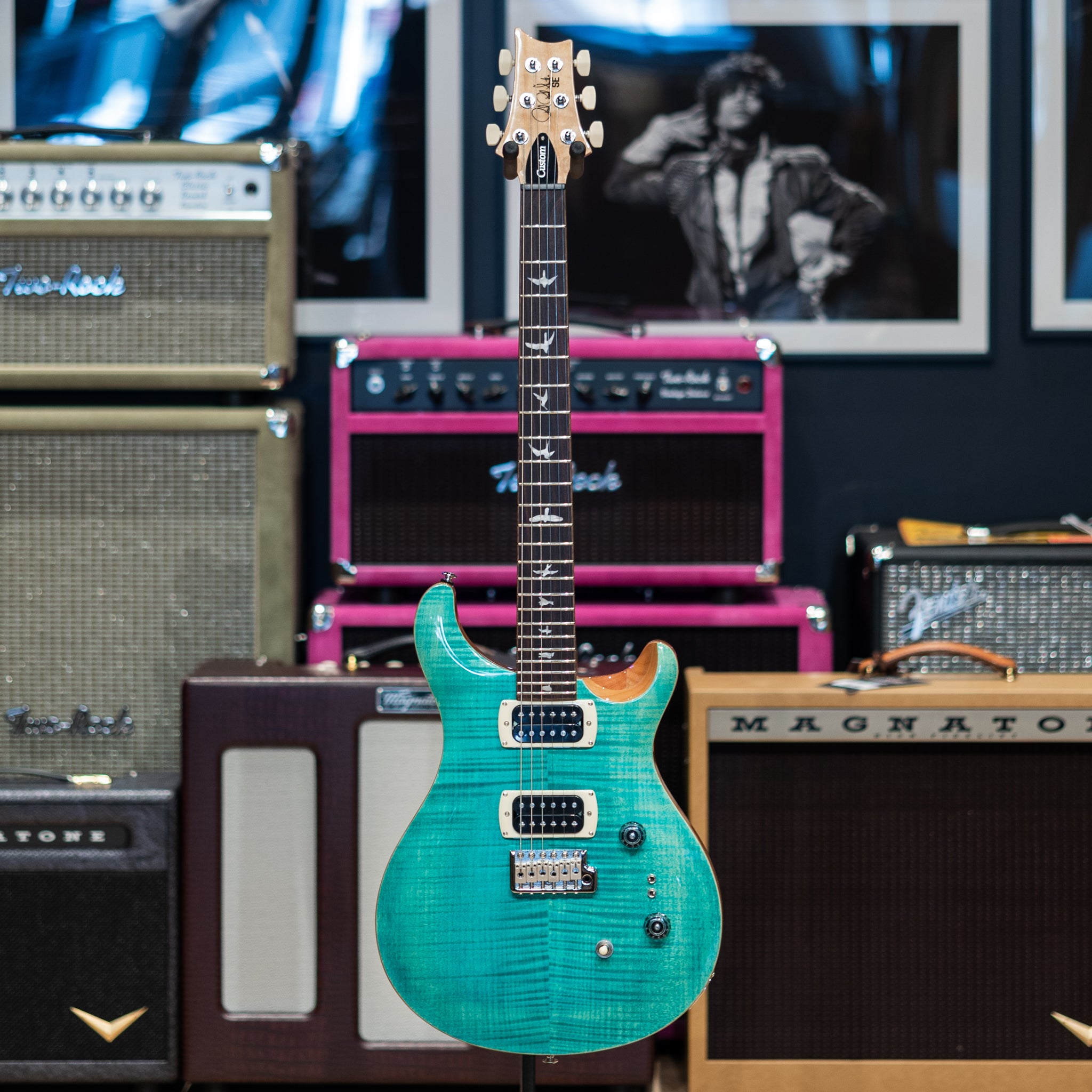 PRS SE Custom 24-08 - Turquoise – Round Hill Music Co