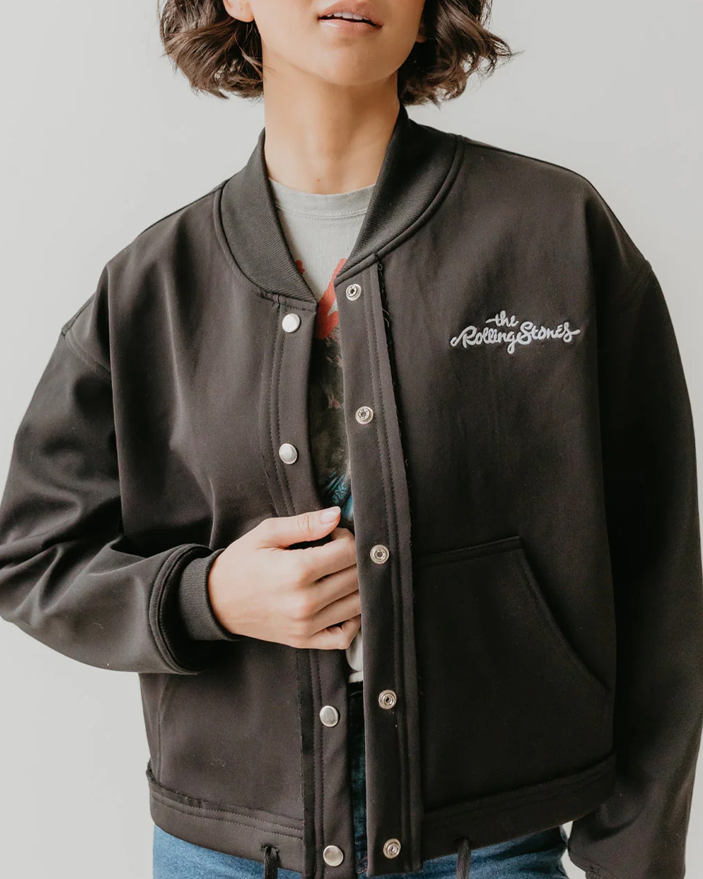 People of Leisure Women's The Rolling Stones Varsity - Black
