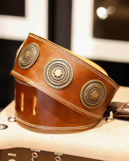 Henry Heller Antiqued Concho Medallion Guitar Strap