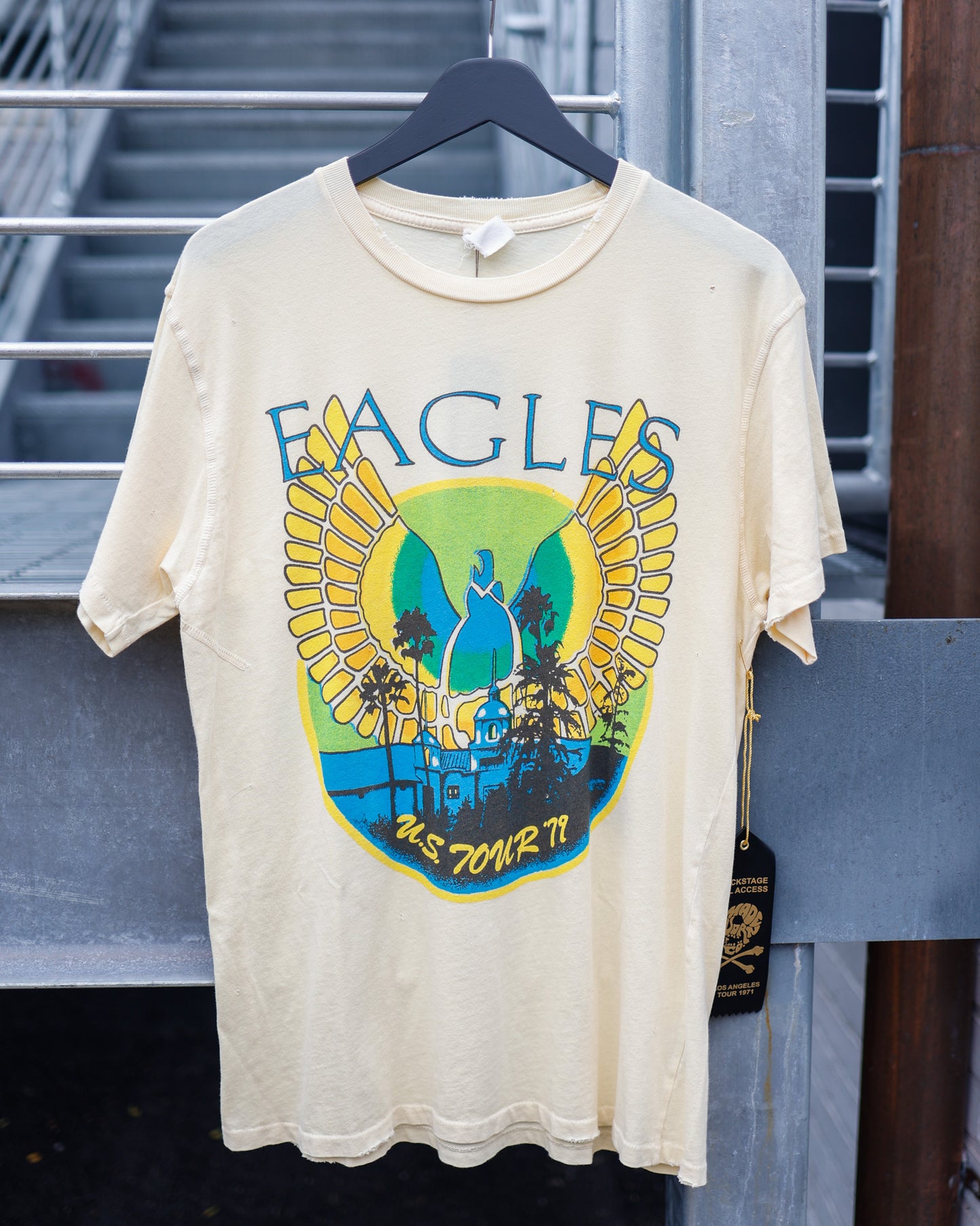 Madeworn The Eagles '79 Tour 90's Fit Tee Yellow  - For Sale at Round Hill Music Co.
