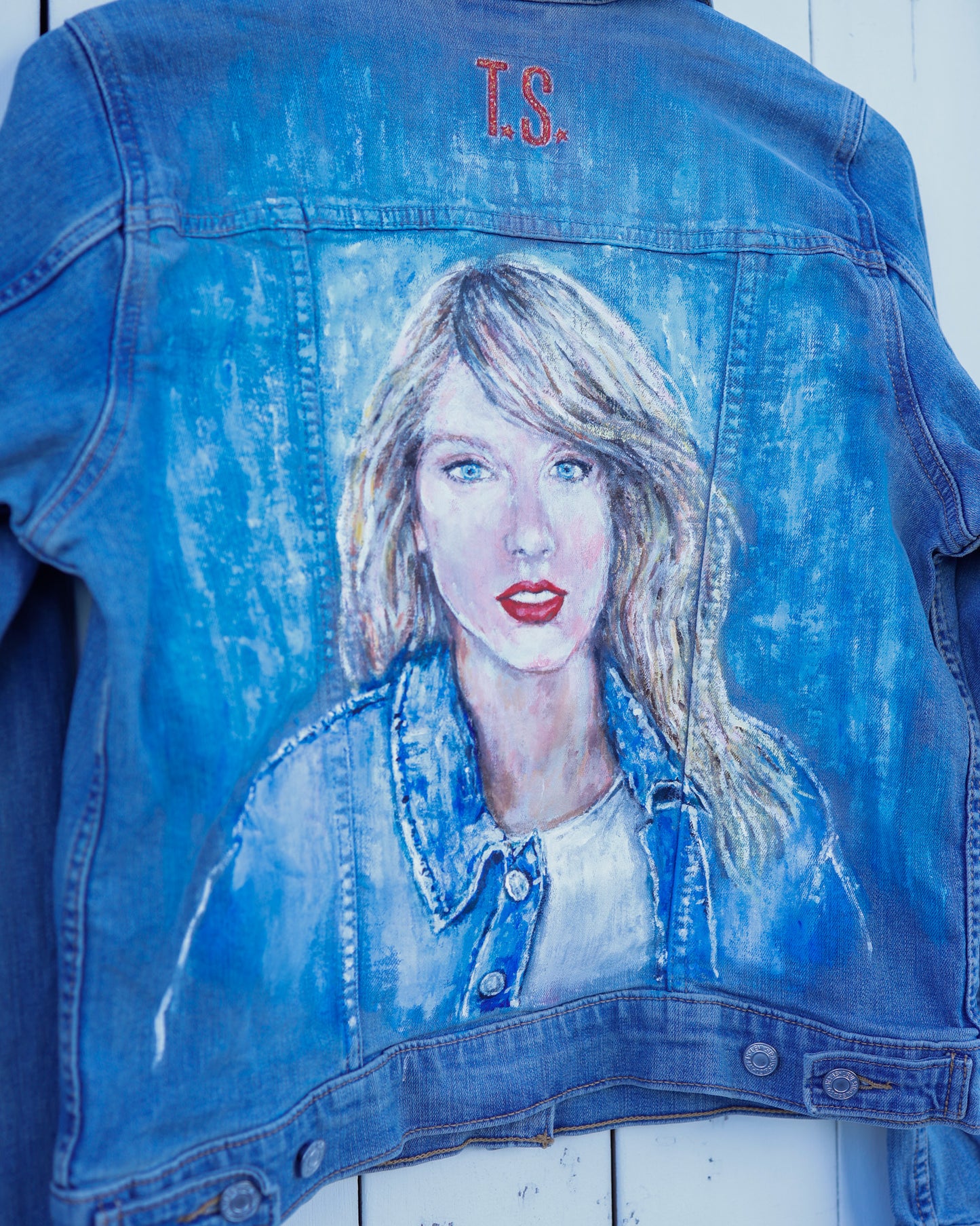 Taylor Swift Hand-Painted Denim Jacket (Women's Medium)