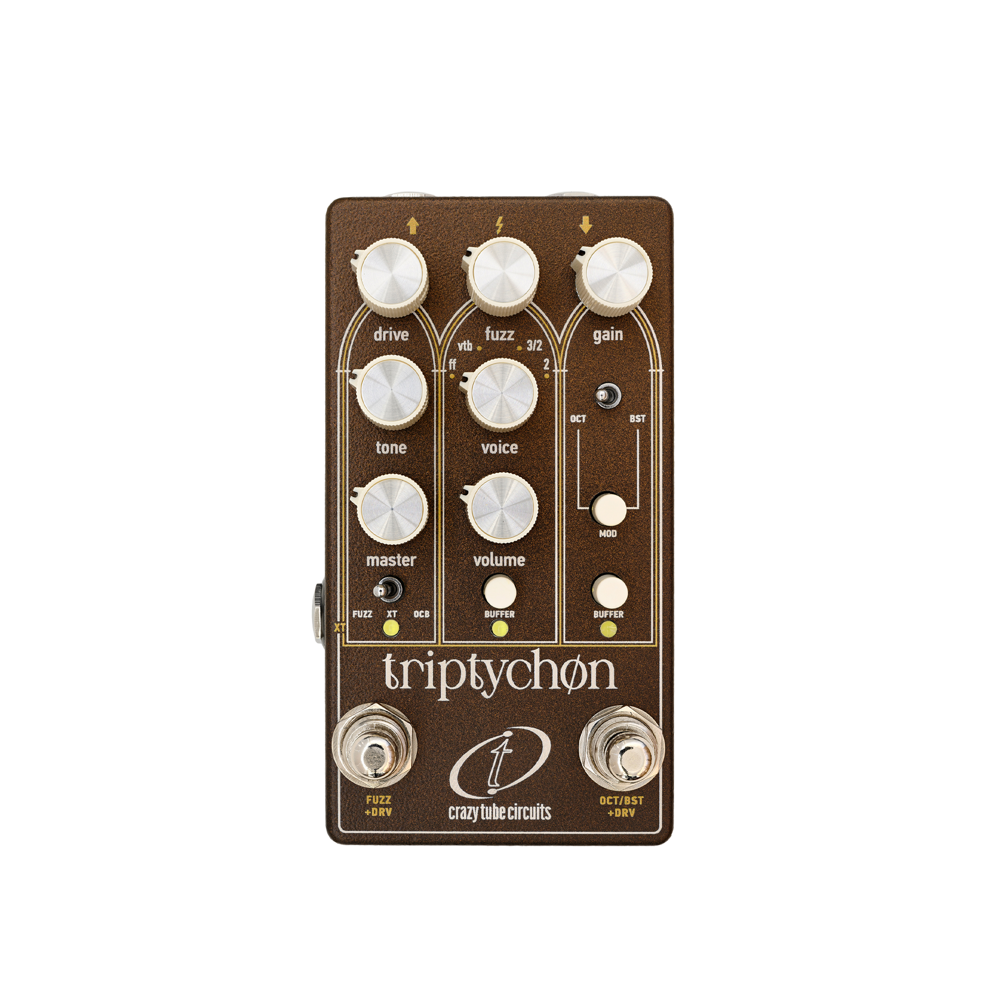 Crazy Tube Circuits Triptychon Fuzz & Octave Pedal – Round Hill Crazy Tube Circuits Triptychon Fuzz & Octave Pedal – Round Hill